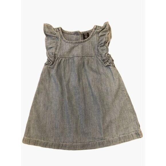 Gap Denim Flutter Sleeve Tank Dress Infant Girls Size 18 - 24 months - Picture 1 of 7